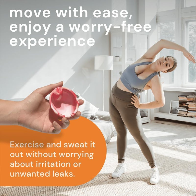 Bodyotics Reusable Menstrual Disc Value Pack (Set of 4) - Wear Up to 12 Hours - Sustainable Alternative to Cups, Tampons, and Pads - Leak-Proof Design for Light or Heavy Flows - Small & Large Sizes - Image 4